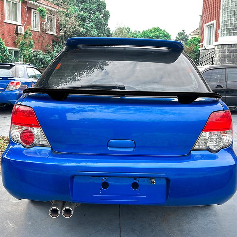 For 2001-2007 Subaru Impreza WRX Touring Wagon Middle Rear Trunk Lid Spoiler Wings Car Exterior Black Carbon Tuning Accessories