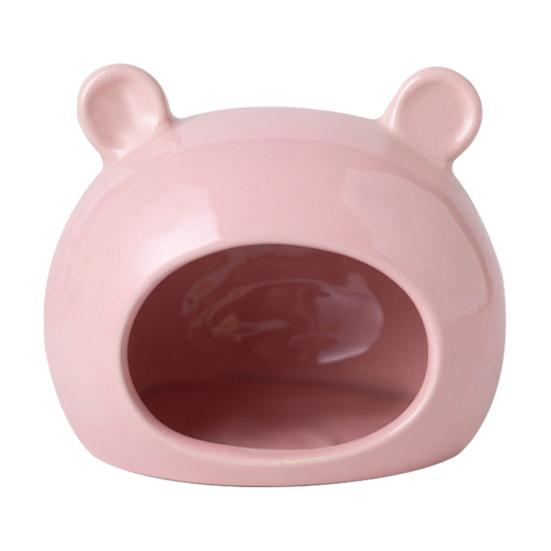 Keramik Hamsterhaus, Sommer Bärenförmiger Hamster Versteck Höhle, Kleintier Lebensraum Bett Dekoration für Rennmäuse, Mäuse, Meerschweinchen, Zwerghamster