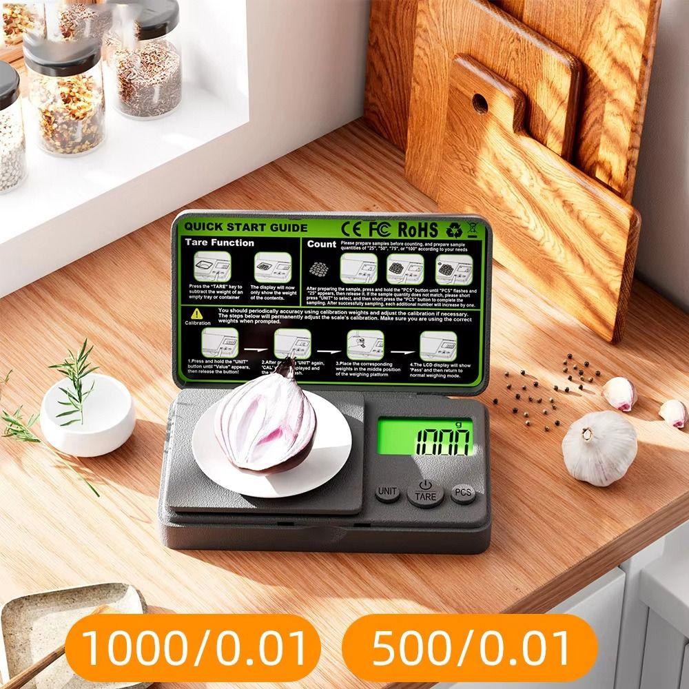 1Pcs 0.01g Electronic Scales Jewelry Gold Gram Weight Balance Precision Mini Pocket Scale with Backlit LCD Portable