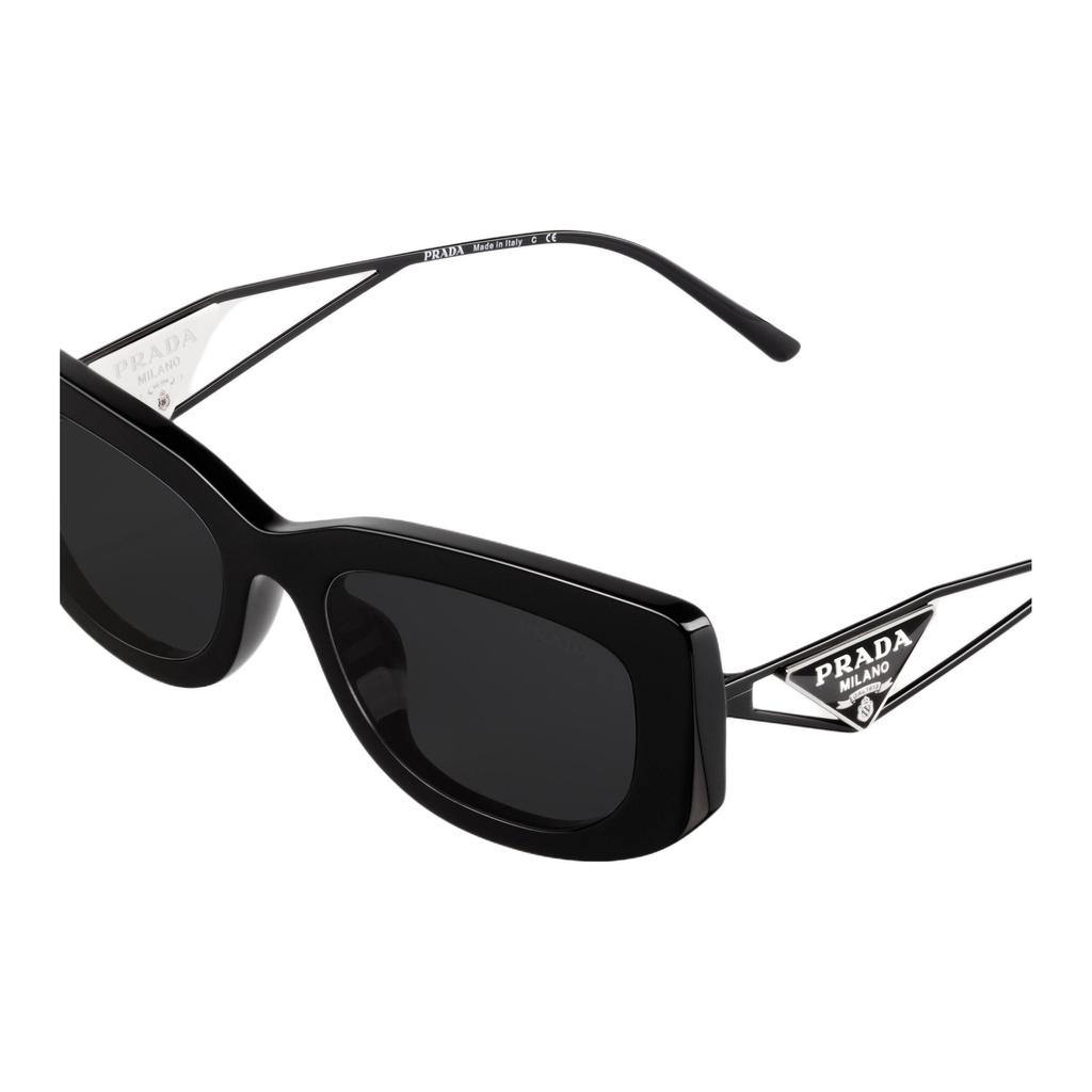 Prada Logo Rectangular Sunglasses Women Sunglasses Black 0PR14YS1AB5S0