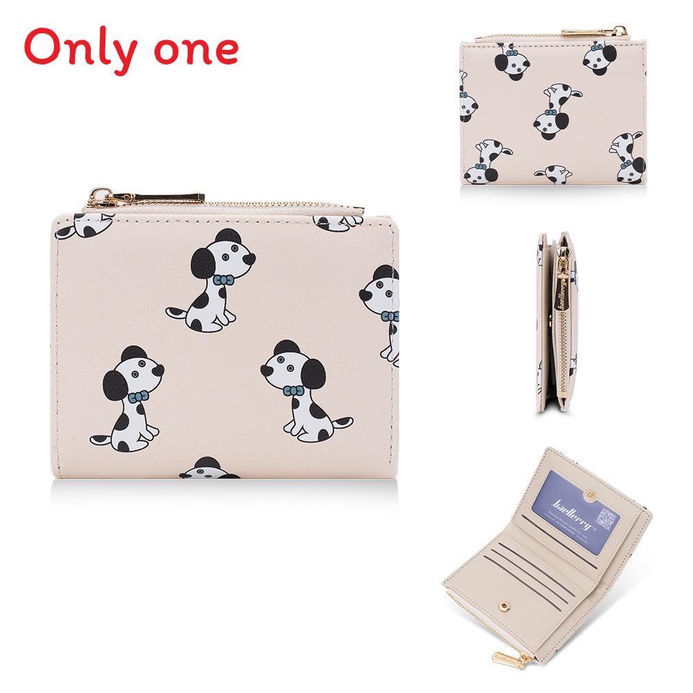 Dog Print Wallet For Women With Rfid Blocking And Zipper Pocket For Daily Use