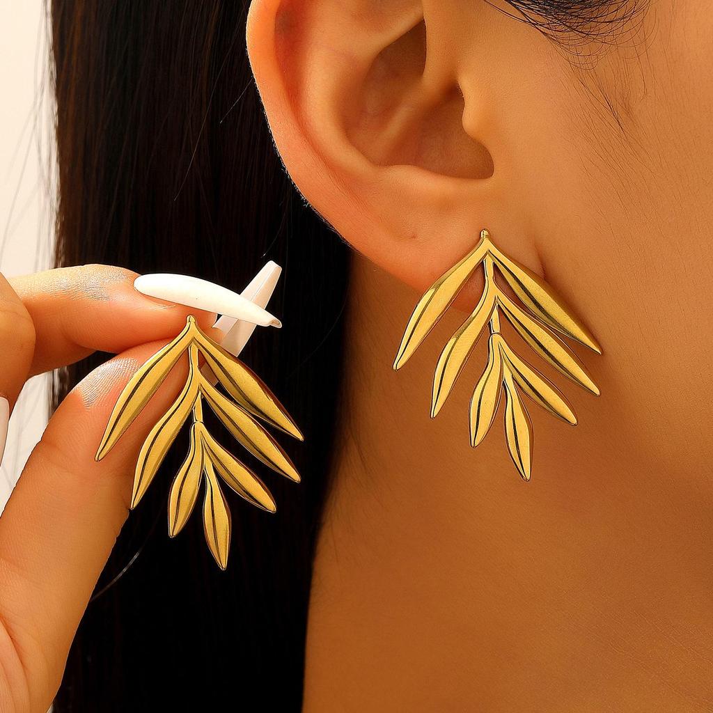 Orecchini a lobo Etnici Retrò Foglia Vuota - Design Foglia di Banana per Donna