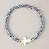 Go2boho Crystal Beaded Bracelets Healing Luck Shell Cross Boho Elastic Stretch Handmade Jewelry For Women Men Fashion Gifts