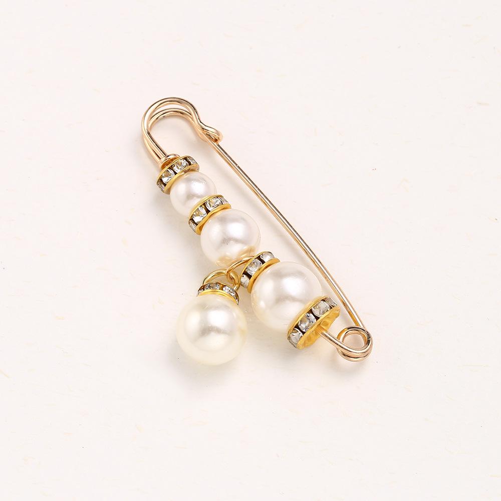 Pearl Waist Pin Brooch for Adjustable Skirt Fit