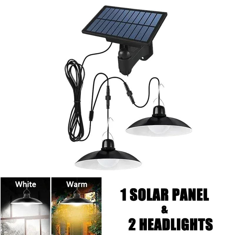 New Solar Power Pendant Light Remote Outdoor Lamp Waterproof Garden Chandelier Indoor Garden Yard Shed Barn LED with Remote