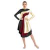 Women Color Block Liturgical Praise Dance Dress Church Worship Costume Lyrical Irregular Hem Dancewear