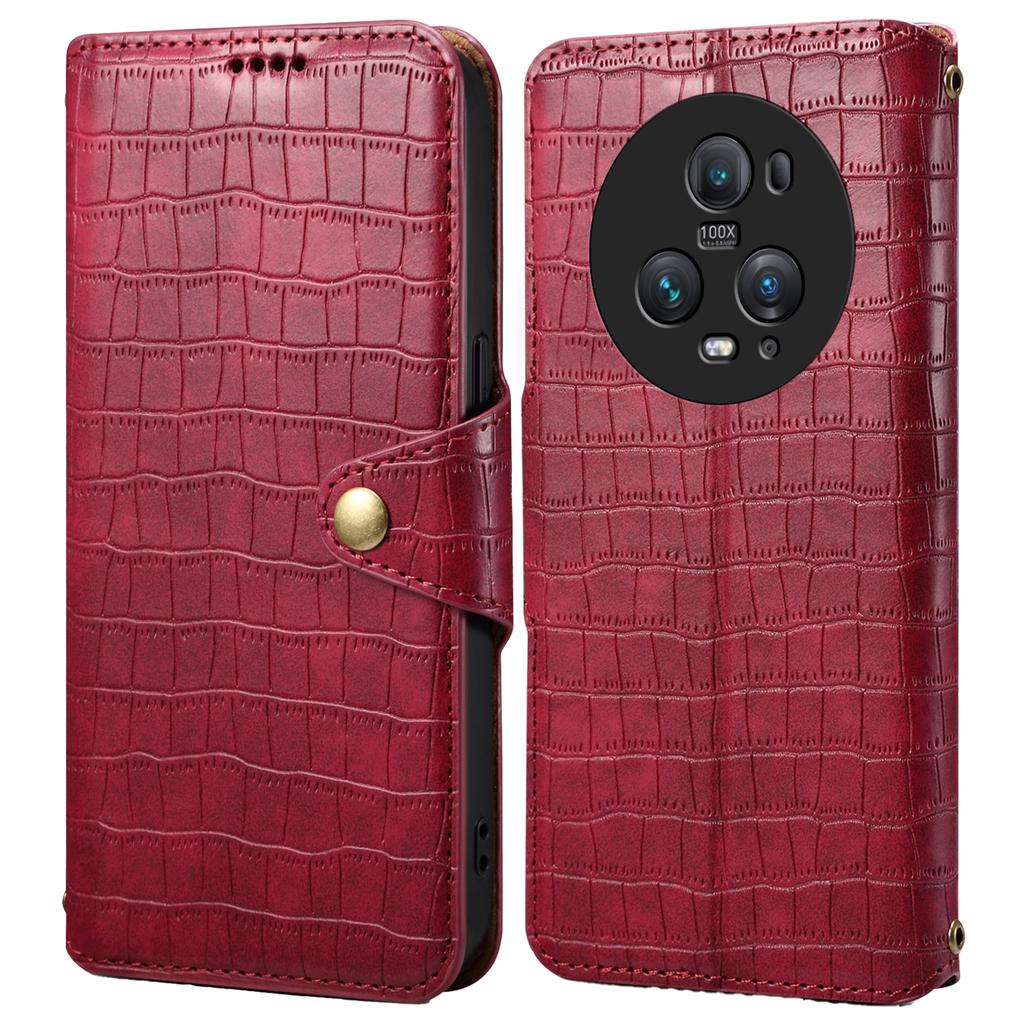 Etui skórzane dla Honor Magic5 Pro Tekstura krokodyla Stojak Pokrowiec na telefon komórkowy