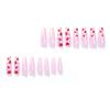 24pcs Long Press On Nails French Gradient Color Red Lips Print Artificial Nail for Women and Girl Party Activity