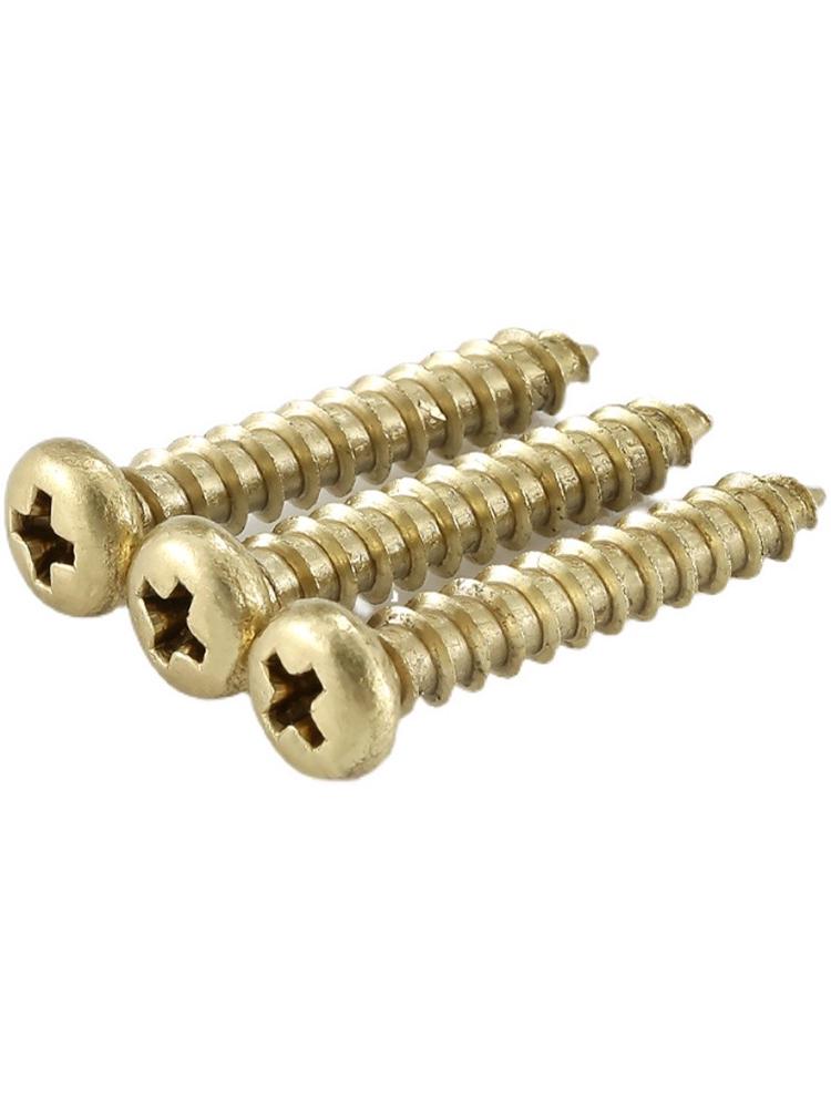 Copper Round Head Self-Tapping Phillips Wood Screw M3-M5 for Furniture Repair