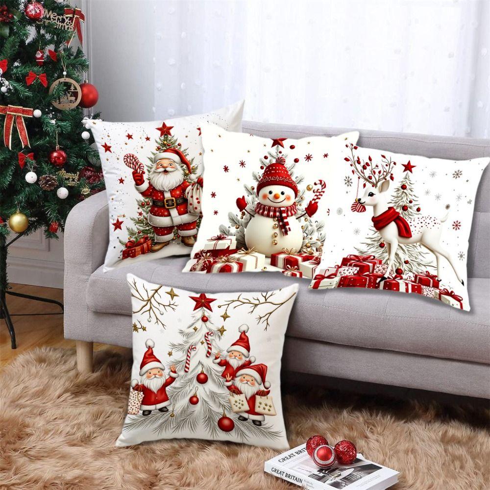 45x45cm Christmas Pillow Cover Soft Sofa Cushion Cover New Throw Pillowcase  Xmas Home Decoration