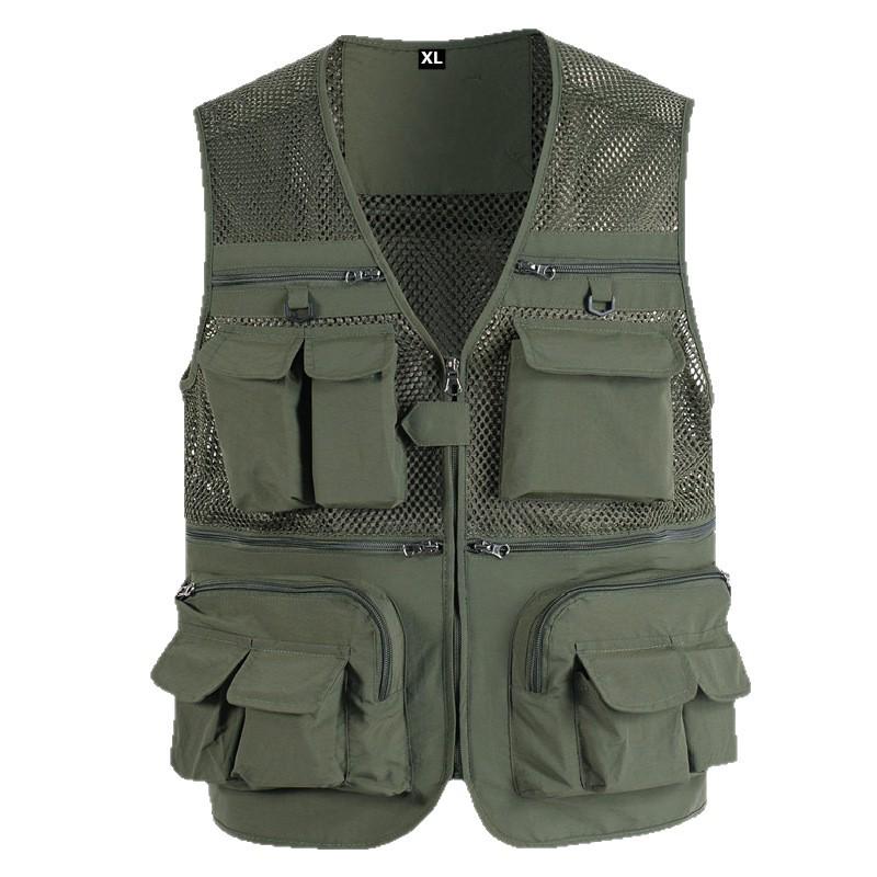 Men's 7XL Quick-Dry Mesh Vest With Multi-Pockets - Breathable Summer Wear
