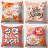 Nordic Style Peony Flower Pattern Home Decor Pillowcase Living Room Sofa Polyester Cushion Cover with Zipper