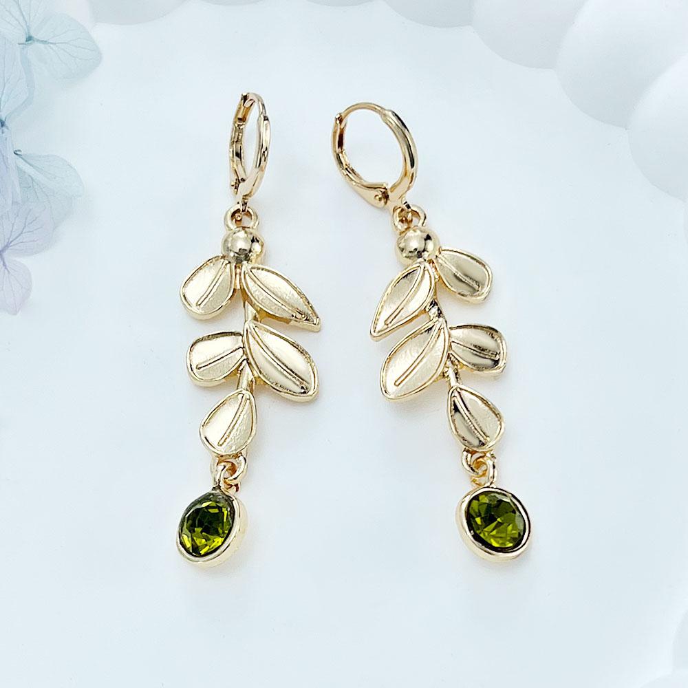 Серьги SIMJOO Simple Leaf, античные листья, капли для женщин зелёный