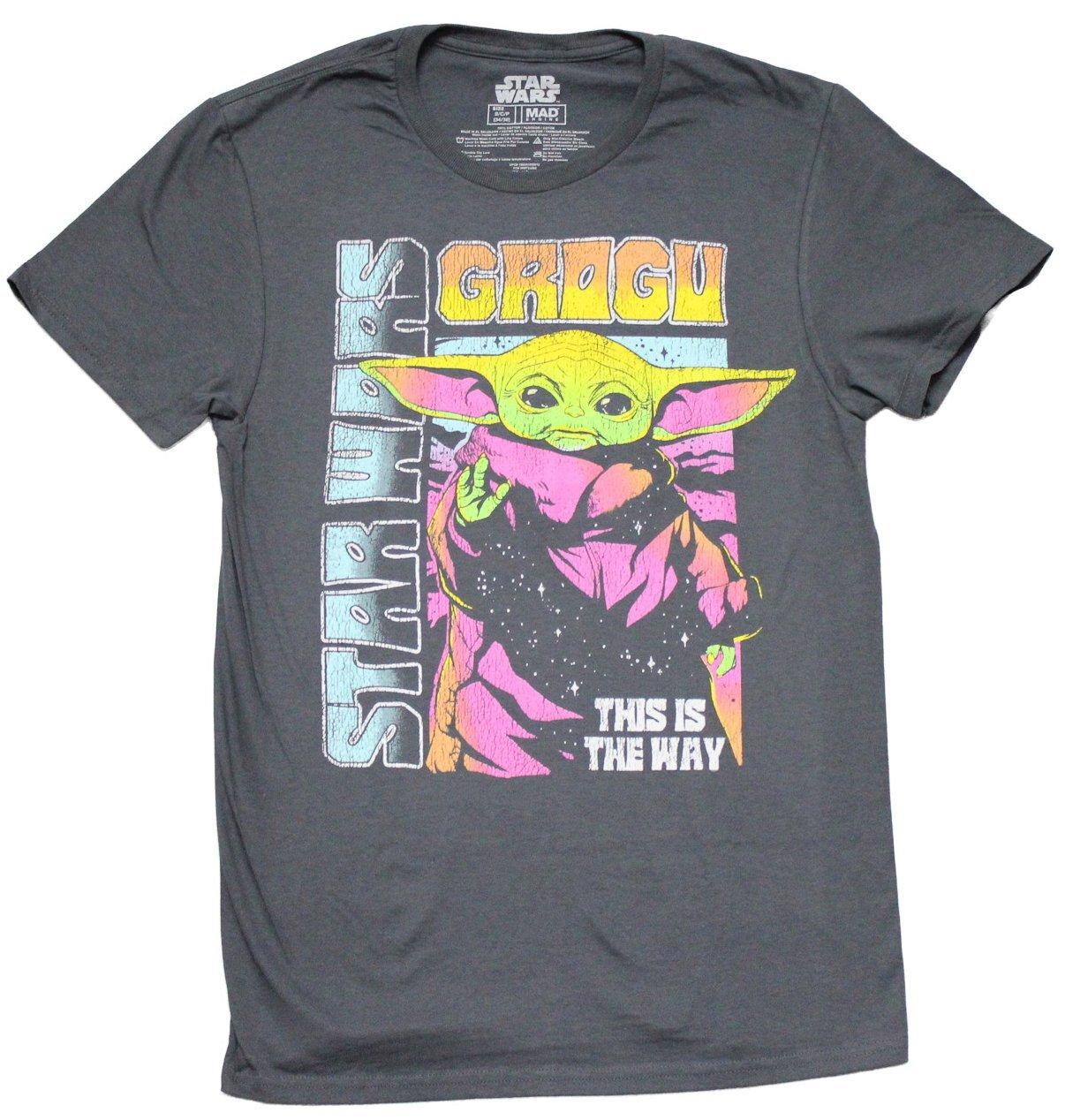 Star Wars The Mandalorian New Adult T-Shirt - Grogu This is the Way Pastel XXL
