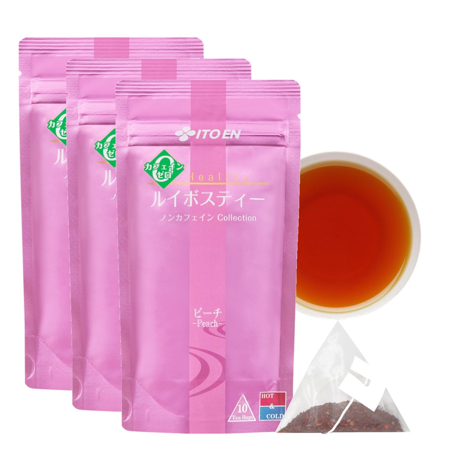 En Specialty Store Rooibos Tea Peach Tea Bags 10 bags x 3 resealable [Ito Official] packs, bag, caffeine-free