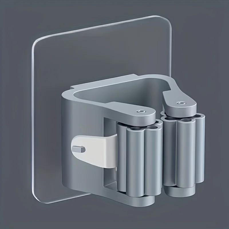 1PC Household bathroom non perforated mop holder, broom holder, and card holder