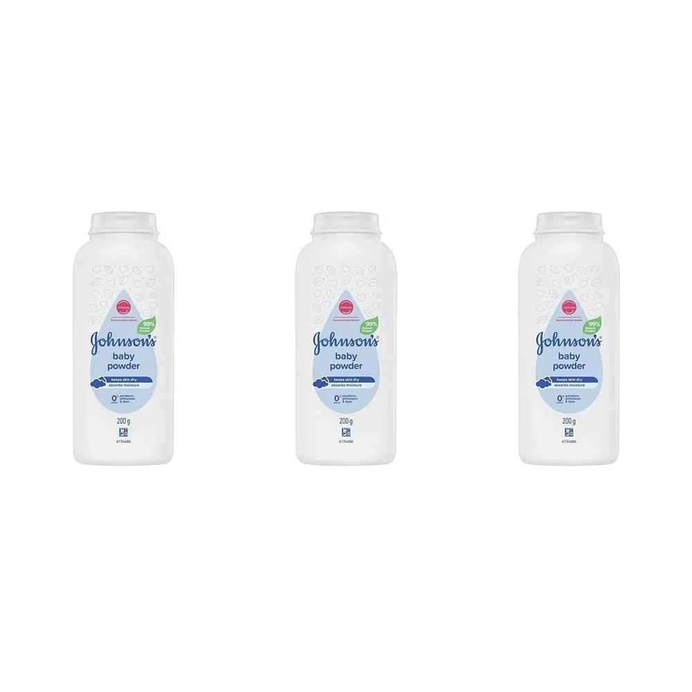 200 г 3 упаковки Детская присыпка из кукурузного крахмала Johnsons Baby Pure 200 г