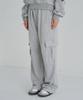 5OML Single-Pleat Wide Cargo Sweatpants (Melan Grey)
