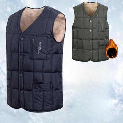 Winter Daunenweste Herren Übergröße Herren Dickes Lammfell Tank Coat Mode Warme Weste Wattierte Ärmellose Jacken