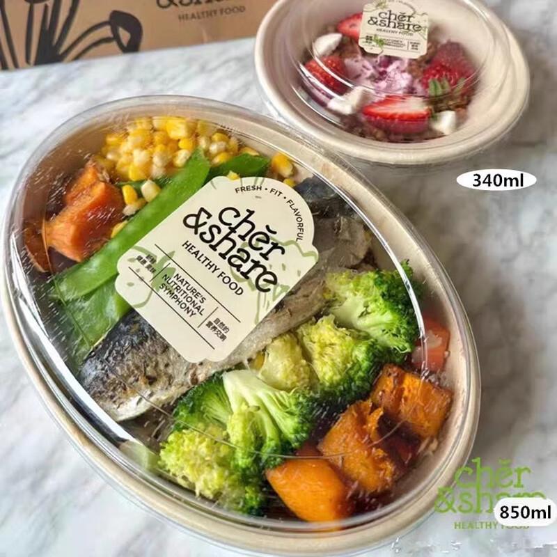 Jednorazowe owalne pojemniki na wynos z pokrywkami