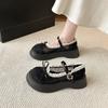French bow mesh breathable retro Mary Jane shoes women's 2025 summer new single shoes heightening ballet shoes
