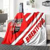 Brent-ford Football Club Crest Flannel Blanket, Soft Polyester, Modern Design, All-Season for Camping, Travel, Gifts for Holidays or Birthdays