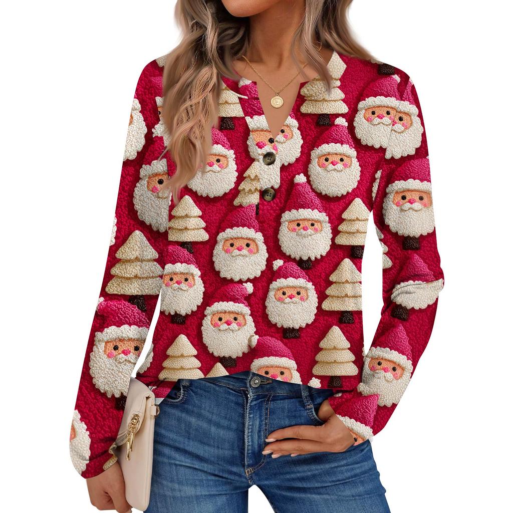 Women's Print Long Sleeve Shirts Elegant Casual Tops Trendy Shirts Tops