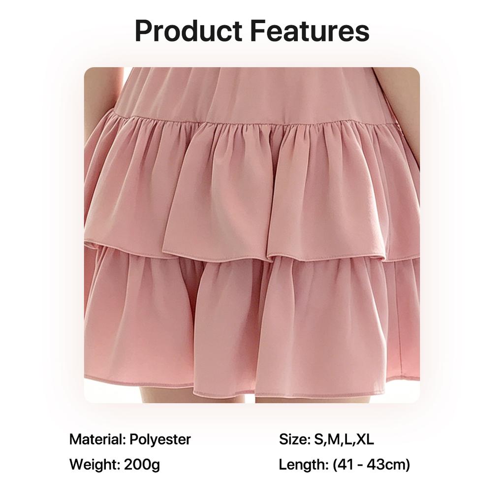 Fashion Women High Waist Tiered Cake Mini Skirt, Sweet Ruffle Layered A-Line Flared Skirt, Lightweight Breathable Casual Short Skirt for Summer