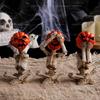 3Pcs/Set Resin Craft Meditation Yoga Skeleton Statue Skeleton Desktop Decoration  Entryway Decor