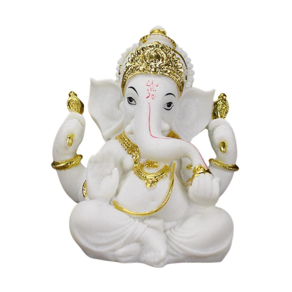 Ganesha Figurine, Fengshui Religious Elephant God Figurine, Resin Buddha Statue, Lord Ganesh Statue,