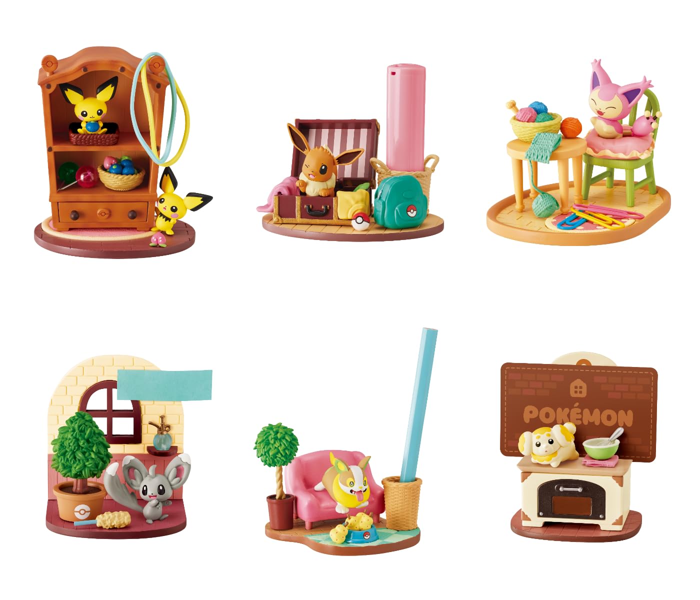 DesQ Relaxing 1 Box H115mm x W70mm x D70mm PVC Re-Ment Pokémon Home!