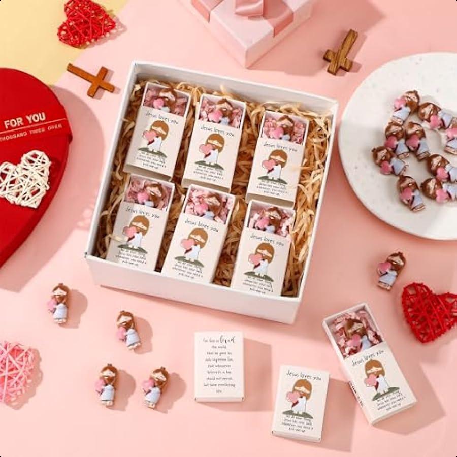 

Wettarn 12 Sets Jesus Loves You Easter Gifts Bulk Mini Jesus Figurines with Match Storage Box Pocket for Coworkers Church Membe United States
