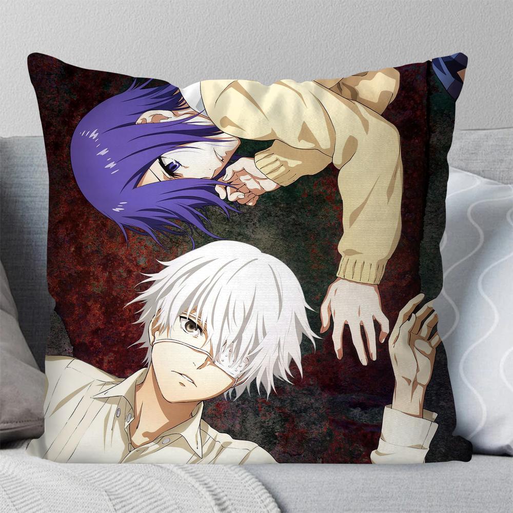 Bilibili Tokyo Ghoul Anime Pillow Case Square Pillow Bedroom Sofa Leisure Comfort Cushion Car Living Room Home Decoration 40X40