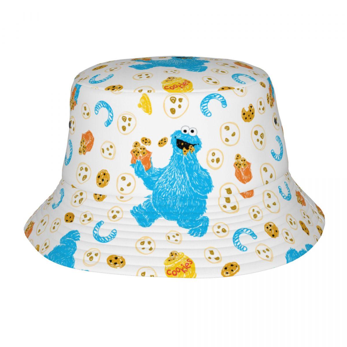 

Горячие летние головные уборы Crayon Cookie Monster Sesame Street Bucket Hat Модные шляпы для горячего солнца Ispoti Cap Packable Fishing Caps на открытом воздухе
