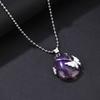 Allergy Resistant Purple Crystal Jewelry Butterfly Design Drop Pendant Necklace Clavicle Chain Charm For Daily Wear