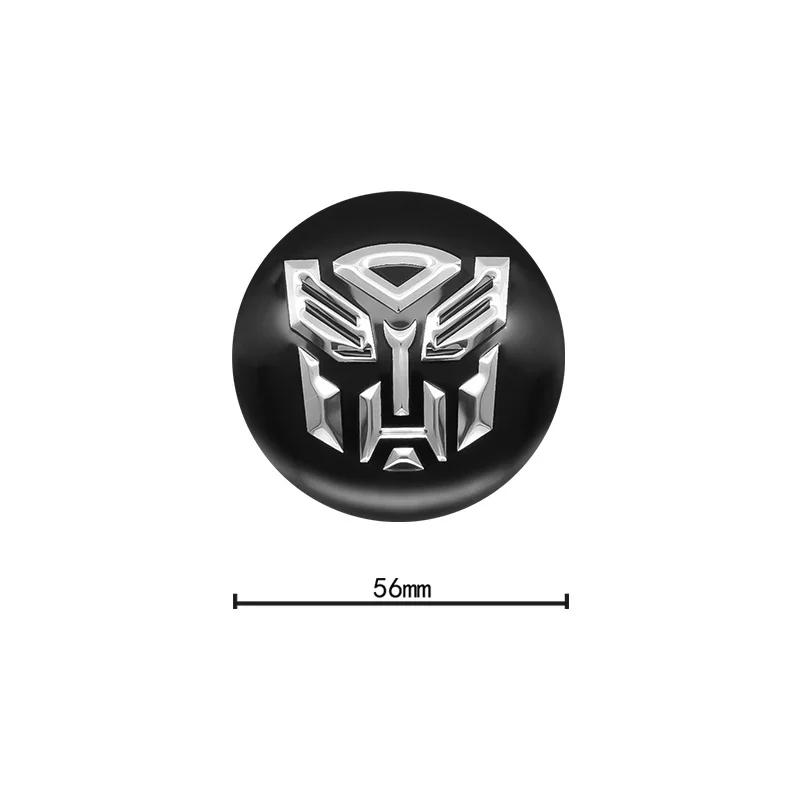 4Pcs 56+60mm Autobots Logo Transformers Badge Emblem Stickers Car Wheel Hub Center Caps Rim Cover Auto Decoration Accessories