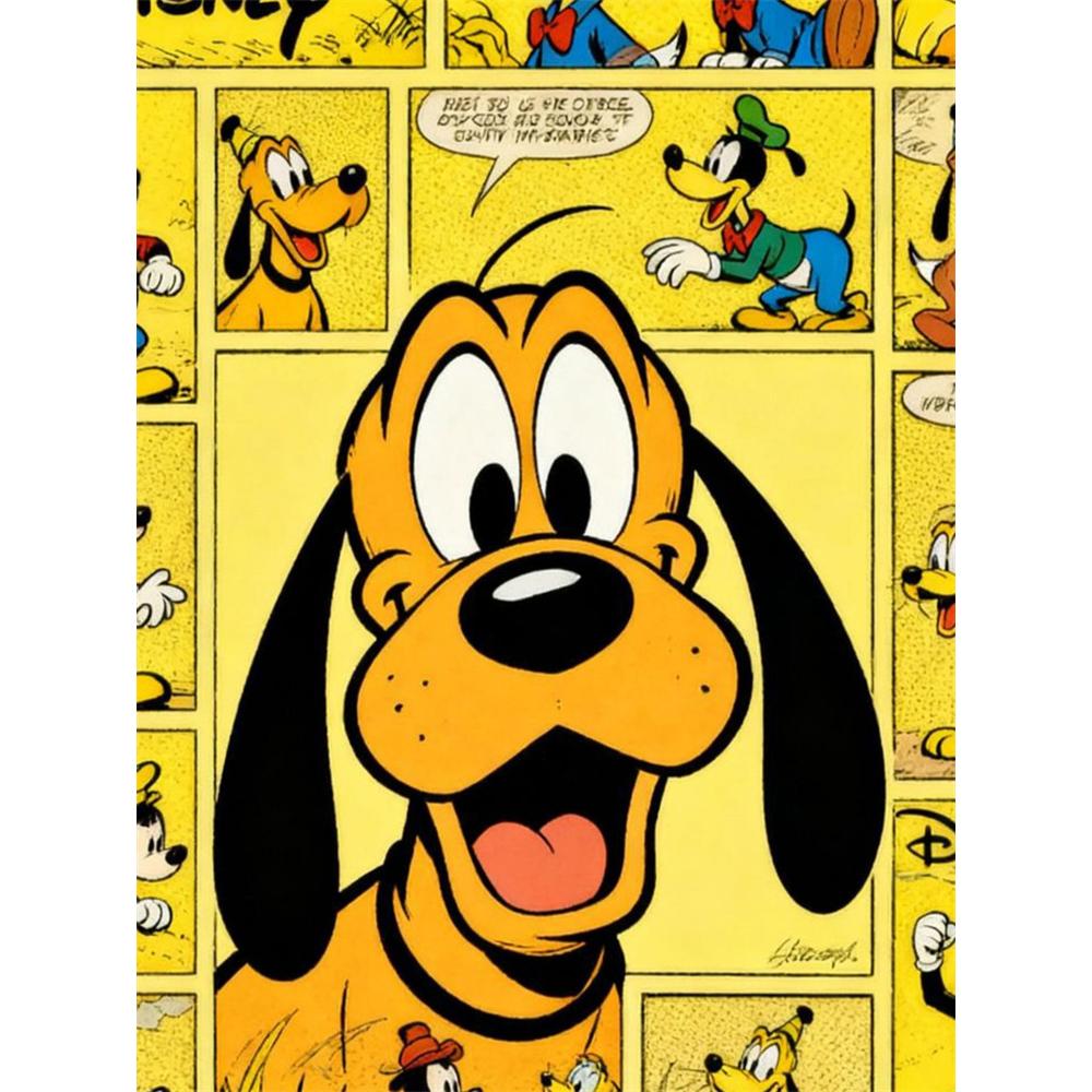 

Disney Diamond Painting 5D DIY Pluto Retro Comic Style Illustration Art Mosaic Embroidery Decoration Cross Stitch Gift Round 20x30cm