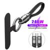 240W Keychain USB C Carging Cable 2IN1 5A Dual Type-C For iPhone AirPods Cord iPad Fast Chargin C0A2