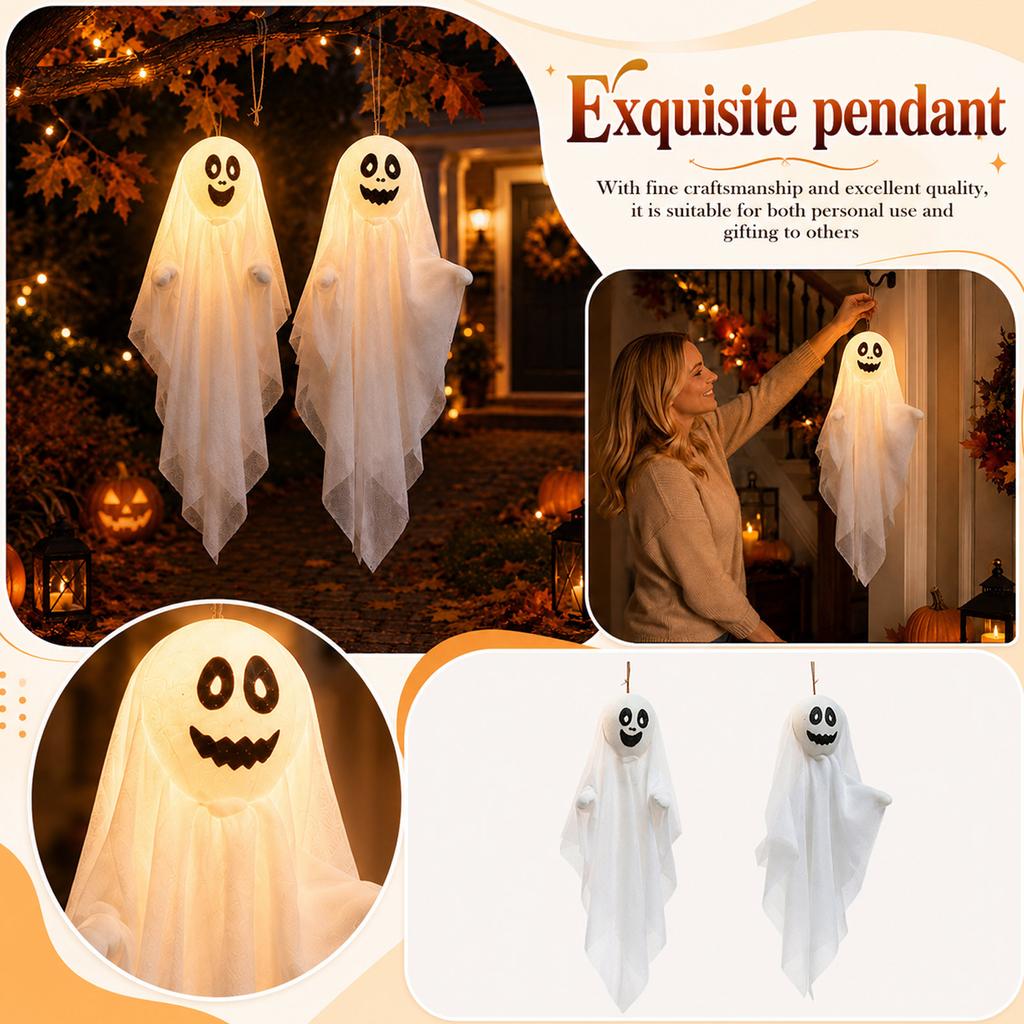 Halloween Hanging Ghost Decoration Indoor Outdoor Hanging Scary Ghost Prop for Party Haunted House Halloween Festival Decoration