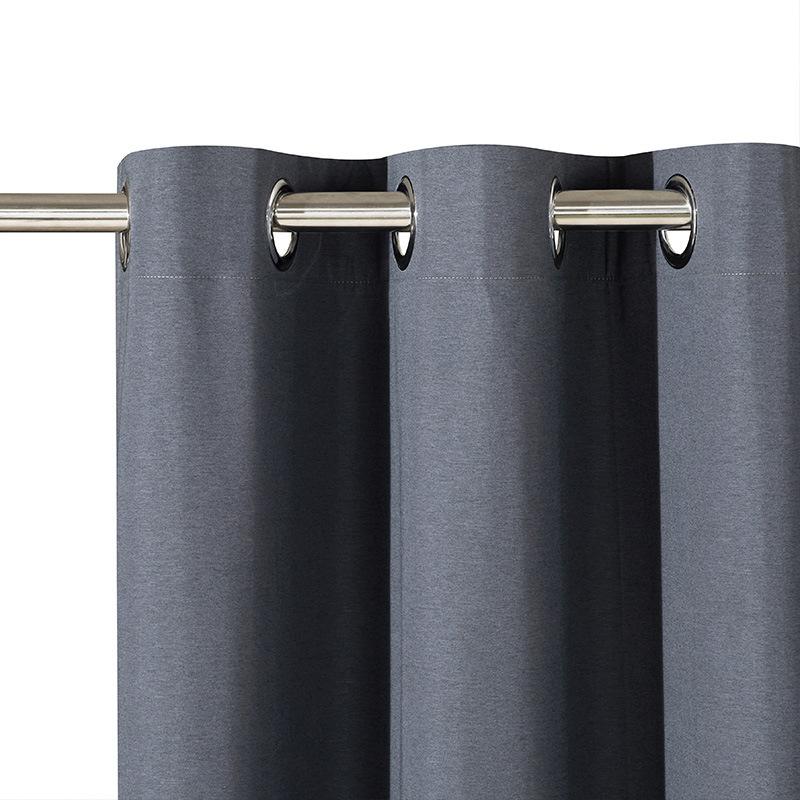 Curtains Full Blackout Plain Perforated Vertical Curtains, Bedroom Living Room Sound Insulation Finished Curtain Fabric