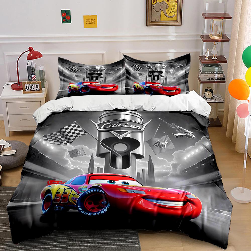 Racing Car Themed Bedding Set for Kids Bedding Set (1 Duvet Cover, 2 Pillowcases, Duvet Not Included)
