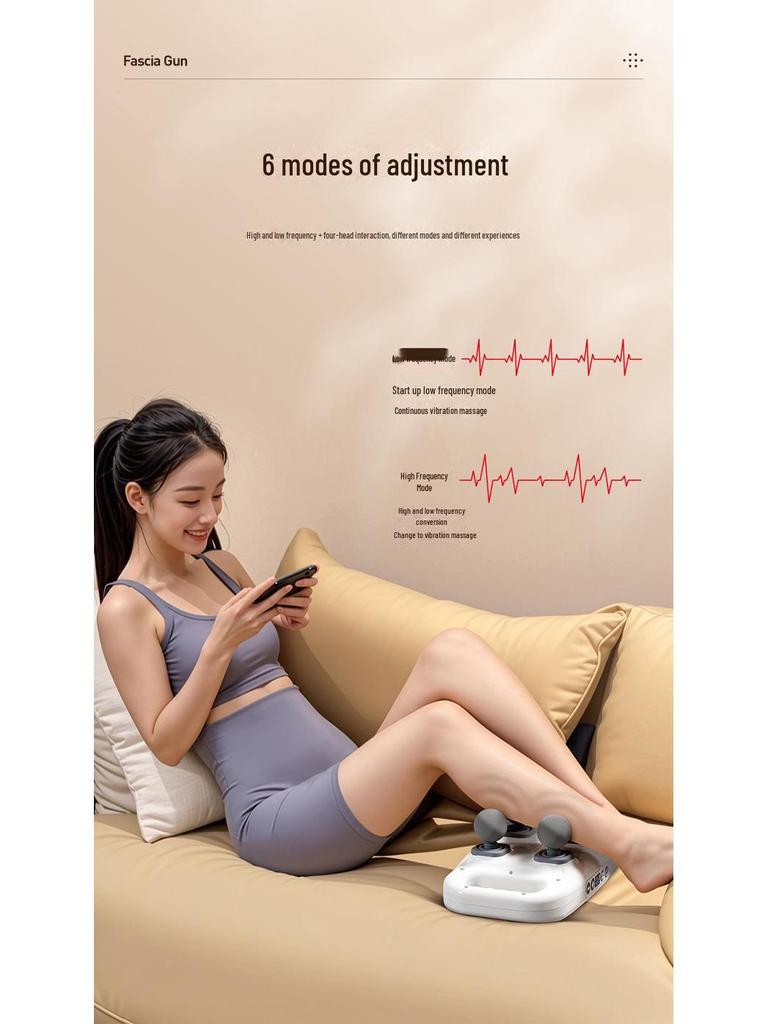 High-Power Rechargeable Muscle Relaxation Massager with Four Heads