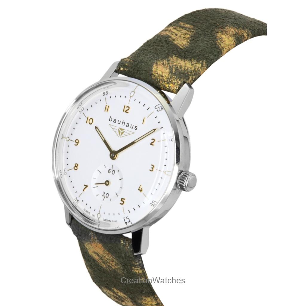 Bauhaus Orologio da Donna Classico con Cinturino in Pelle e Quadrante Bianco al Quarzo 20371