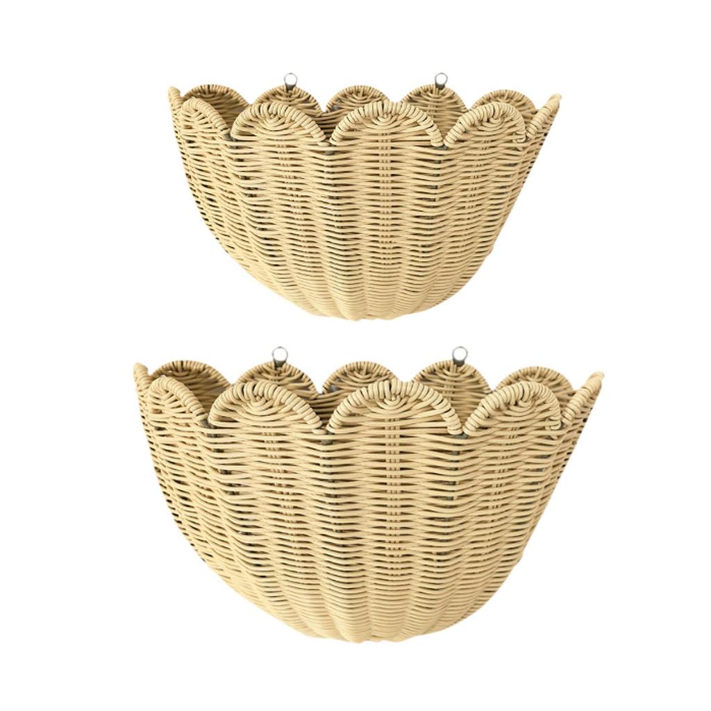 Hanging Basket Wall Decor for Organizing Wall Hanging Flower Basket Woven Wall Storage Baskets for Farmhouse Bathroom Sundries
