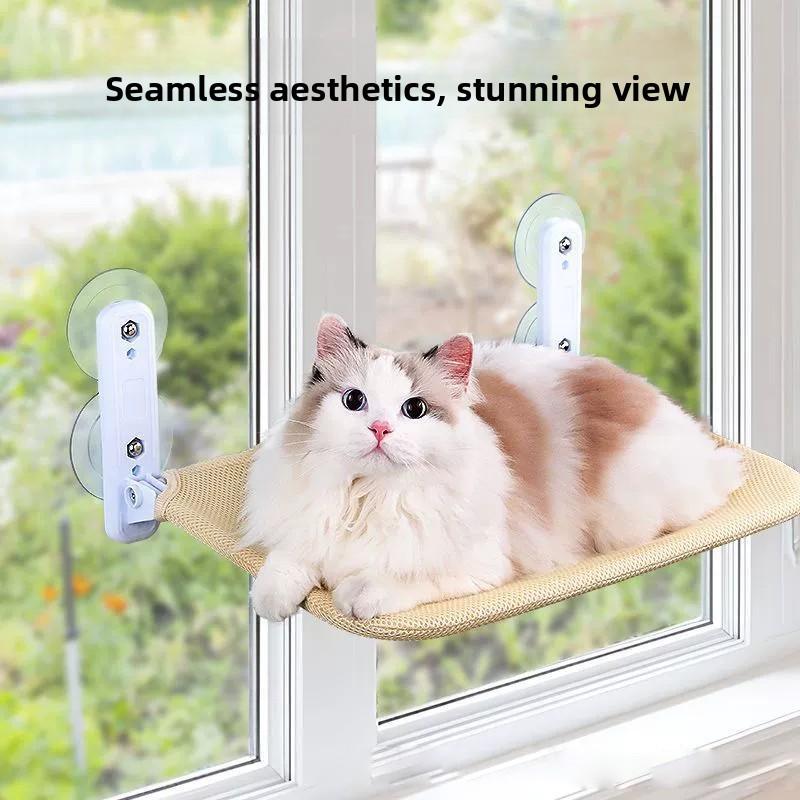 Cat Window Hammock With Suction Cup Mount For Sunbathing And Cozy Resting