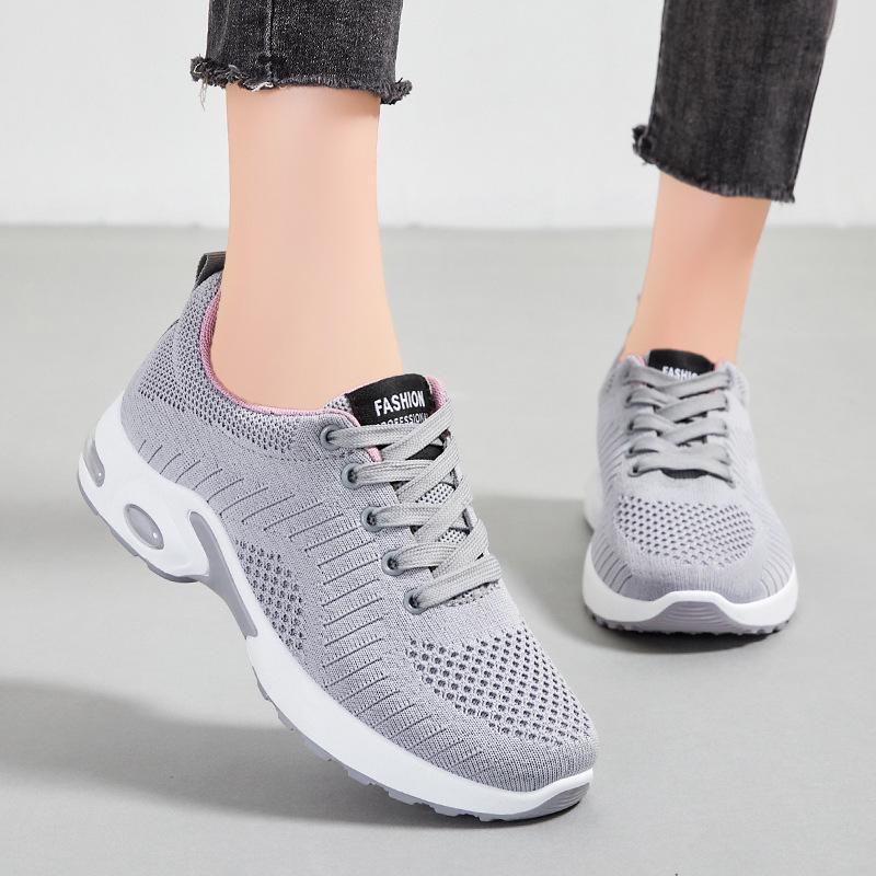 Women's 2025 Lightweight Air Cushion Plus Size Running Shoes - Solid Color, Versatile Lace-up Casual Sneakers