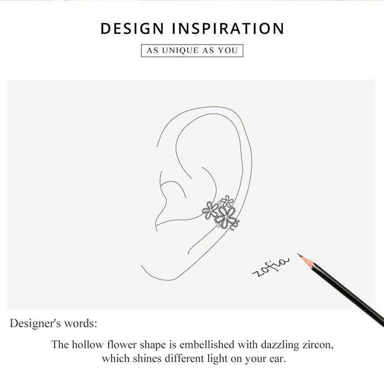 BAMOER Waterdrop Flores Brilhantes para Mulheres 925 Prata Esterlina CZ Joias Retro Statement