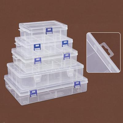 Plastic Storage Containers Box with Lid Big Capacity Clear Rectangle Box for Collecting Small Items, Beads, Crafts Accessories