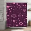 Purple Heart Pattern Shower Curtain Waterproof and Mildew Proof Bathroom Curtain Home Decor Shower Curtain