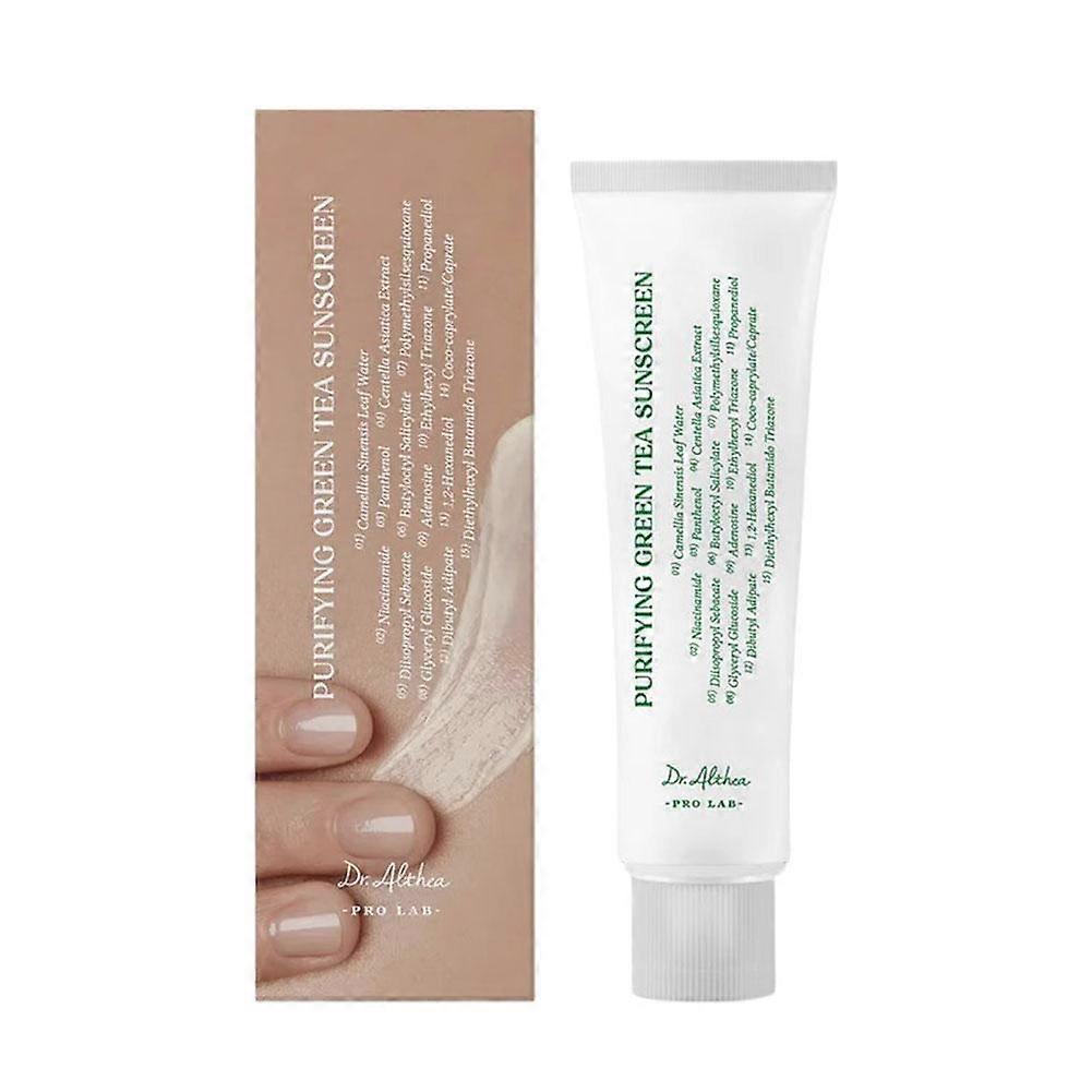50ml Natürliche Grüntee-Sonnencreme Sanfter Schutz Hohe Effizienz Sonnenschutz Erfrischend Nicht Fettend Leicht Atmungsaktiv Unsichtbar